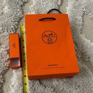 Hermes Vibrant Orange Gift Bag with small lipstick box